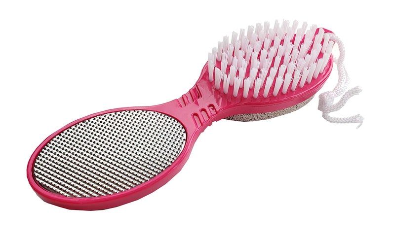 DreamCut 4 in 1 The Pedi Care Stick 4 Sided Pedicure Paddle Metal File and Emery Board Tool with Pumice Stone for Feet by DreamCut - Image 1
